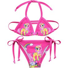 Unicorn Swimsuit For Girls New 2019 Children Two-pieces Bikini Suits Summer Beach Wear Kids Girls Unicorn Swimwear G48-8066 2024 - buy cheap