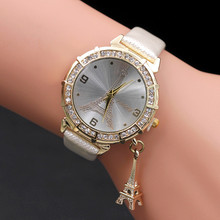 Relogio Feminino женские модные стразы Аналоговые кварцевые наручные часы браслеты кожаные часы подарок Баян Кол Saati 2022 - купить недорого