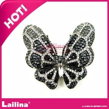 Black butterfly metal rhinestone brooch free shipping 2024 - buy cheap
