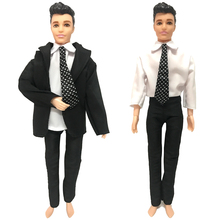 NK 2020 новейший принц официальный деловой костюм смокинг черный наряд брюки точечный галстук платье одежда для Барби Кен Кукла аксессуары 2024 - купить недорого