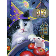 Алмазная картина «сделай сам», вышивка крестиком с изображением кошки, котят, мозаика для домашнего декора 2024 - купить недорого