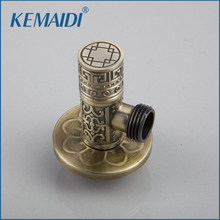 KEMAIDI Valve Brand Retro Bathroom Accessories Antique Brass Water Stop Valve 5670A +Handle Angle Valve Switch Male Angle Valve 2024 - buy cheap