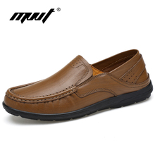MVVT British Soft Men Loafers Genuine Leather Casual Shoes Flat With Moccasins Men Shoes Four Season Men's Footwear 2022 - buy cheap