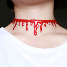 Gargantilla para fiesta de Halloween, collar de goteo de sangre de Horror, vestido de lujo, gargantilla de broma divertida, roja, novedad para mujer 2024 - compra barato