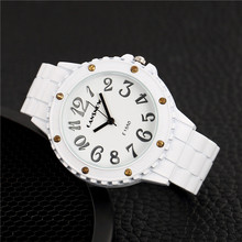 Número grande-reloj de cuarzo de lujo para mujer, pulsera analógica de cerámica, regalo 2024 - compra barato