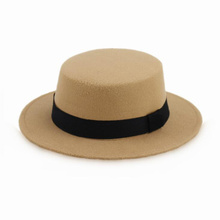 Sombrero plano de fieltro de lana para mujer y hombre, sombrero ancho de ala ancha Laday Prok Pie Chapeu de Feltro Bowler Gambler Fedora 2024 - compra barato