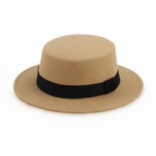 New Wool Felt Flat Top Hat For Women men Wide Brim Laday Prok Pie Chapeu de Feltro Bowler Gambler Fedora Hat 2024 - buy cheap