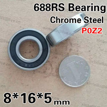 Frete grátis 10 peças tampa de borracha de aço cromado 688-rz rolamento de esferas w628/8-2rs 2830088 rolamento 8*16*5 2024 - compre barato