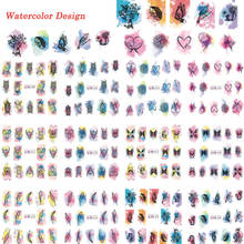 12 designs/lot Watercolor Beauty Butterfly DIY Decorations Nail Art Tips Nail Sticker Nail Decals Manicure Tools TRBN409-420 2024 - buy cheap