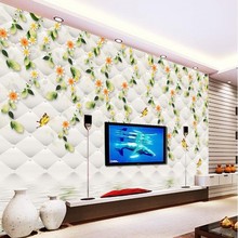 Beibehang-papel tapiz 3d estereoscópico, mochila de TV, murales de flores para sofá, papel tapiz ecológico para papel de pared 2024 - compra barato