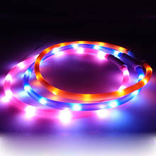 USB Rechargeable LED Flashing Light Band Glow Safety Belt Pet Dog Puppy Collar 2024 - buy cheap