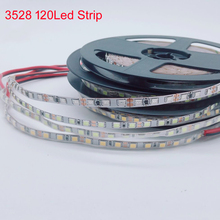 Tira de luz led flexível 5m, branco/quente/branco/azul/verde/vermelho/amarelo 120leds/m smd3528 5mm/8mm, pcb, 12v, 600leds 2024 - compre barato