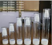 10 шт./лот безвоздушный 15 мл 30 мл 50 мл 80 мл 100 мл пустой вакуумный насос для туалетного сосуда косметическая бутылка мини прозрачная бутылка для лосьона 2024 - купить недорого