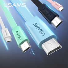 USAMS 1.2m 2A Flat Noodle Micro USB Mobile Phone Cable for Samsung Huawei Xiaomi Android Charging Sync Data Charging  Cable 2024 - buy cheap