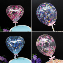 Balões transparentes com vara, 5 tamanhos, sobremesa, confete, decoração de bolo, noivado, aniversário, festa de casamento, fornecimento 2024 - compre barato