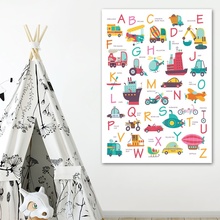 Cartoon Toy Letter Alphabet Print Wall Art Canvas Painting Nordic Posters And Prints Wall Pictures Kids Room Boy Girl Room Decor 2024 - buy cheap