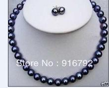 free shipping >>>>NX87 Beautiful!8-9mm Black Akoya Pearl Necklace Earrings 2024 - buy cheap