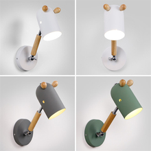 Nordic Bedside Cartoon Wall Lamps Bedroom Modern Minimalist Macaron Children's Room Sconce Wall Lights Rotate Study Deco Fixture 2024 - buy cheap