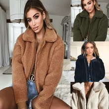 Warm Woolen Coat Women 2018 Fall Winter Fashion Zipper Fleece Jacket Streetwear Teddy Bear Coats Outwear 2024 - buy cheap