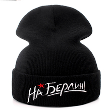 High Quality Russian Letter Berlin Cotton Casual Beanies For Men Women Fashion Knitted Winter Hat Hip-hop Skullies Hat 2024 - buy cheap