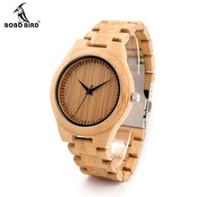 BOBO BIRD-Reloj de pulsera de bambú para hombre, cronógrafo de diseño de marca superior, personalizado, de madera, D19 2024 - compra barato