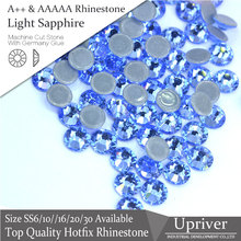 Upriver A++ Flatback Bright Glass SS6-SS30 Light Shappire Hotfix Rhinestones 1440pcs/288pcs For Clothing Accessories 2024 - buy cheap