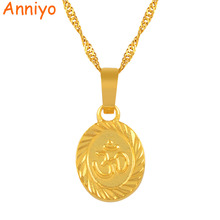 Anniyo-collar budista indio para mujer, joyería de Yoga, deporte al aire libre, Color dorado, OM, Yoga, India, #024806 2024 - compra barato