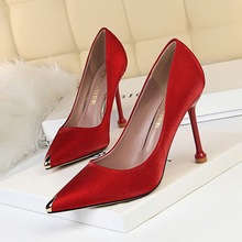Women Shoes Pumps Pointed Toe Hollow Word band 10CM thin High Heels Boat Wedding Dress Office Party Shoes 2024 - buy cheap