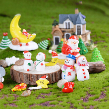 5pcs/1set Fairy Garden Cartoon Statue Ornaments Resin Craft Christmas Santa Snowflake Snowman Miniature Figurine Garden Supply 2024 - buy cheap