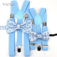 Elegante Adorável Pai-Filho Suspensórios Conjunto Bowtie Poliéster Borboleta Dos Desenhos Animados crianças Y-Chaves de Volta Cinto de Gravata borboleta Ajustável nova 2024 - compre barato