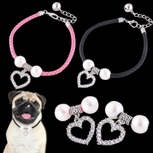 Fashion Rhinestone Pet Coller Puppy Dog Cat Pearl Necklace Pet Accessories Love Pets Dogs Cats Collar Jewelry 2024 - buy cheap