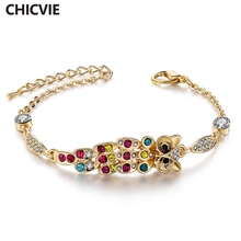 Chicvie pulseiras de coruja, braceletes femininos de prata, pulseira de marca luxuosa de aço inoxidável sbr140218 2024 - compre barato