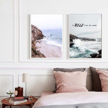 Carteles nórdicos de letras de Surf minimalistas e impresiones en lienzo de paisaje pintura de pared imágenes artísticas para la decoración del hogar de la sala de estar 2024 - compra barato