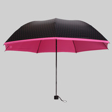 Summer style sombrillas uv Sun/Rain Durable umbrellas women female three folding with dot at a loss hot sale off 5% 2024 - buy cheap