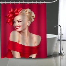 Cortina de ducha personalizable, visillo de poliéster impermeable, lavable, con ganchos, para decoración del hogar 2024 - compra barato