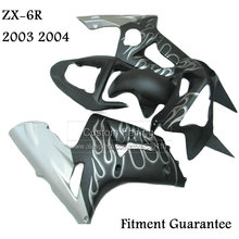 ABS fairing kits for Kawasaki zx6r zx 6r Ninja 03 04 2003 2004 white flames Injection molded fairings tp55 2024 - buy cheap