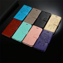 Funda de cuero con patrón de búho atrapasueños para Samsung Galaxy J6, carcasa de cuero con ranuras para tarjetas y dinero, versión europea 2018 2024 - compra barato