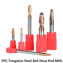 2pc/lots R0.5-R6.0 Tungsten Steel End Mills Ball Nose Head Milling Cutters 2F HRC55 Spiral Bit Milling Cutter Tools Router bits 2024 - buy cheap