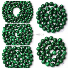 Cuentas redondas de malaquita verde de 4-12mm de alta calidad, hilo de cuentas sueltas de 15 ", para fabricación de joyas creativas, wj230 2024 - compra barato