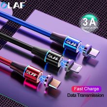 Светодиодный магнитный кабель OLAF 3A для iPhone Samsung Huawei Xiaomi Micro usb Тип c Быстрая зарядка 3,0 быстрая Магнитная Зарядка usb-кабель 2024 - купить недорого