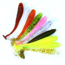 10pcs 4.5cm Sequins Sea Wobbler Fishing Lures Artificial Carp Rotating Luya Lures Bass Worm T Tail Maggots Soft Bait Tackle 2024 - buy cheap