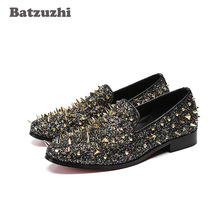 Batzuzhi Handmade Mens Shoes Spikes Shoes Men Brand Designer's Party Dress Shoes Rivets Rock Runway Party Erkek Ayakkabi, US12 2024 - buy cheap