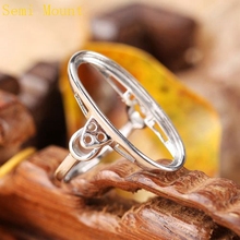 Обручальное кольцо из стерлингового серебра 925 пробы 14x28 мм овальный кабошон Semi Mount Fine Jewelry Регулируемый Открытый 2024 - купить недорого