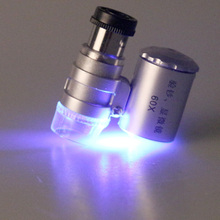 Mini microscopio 60X LED lupa para joyerías, Detector de moneda UV, lupa portátil, lente ocular con luz LED 2024 - compra barato