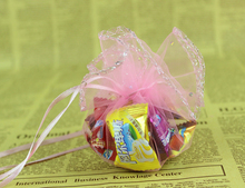 26cm 500 pçs sacos de doces rosa para o casamento redondo natal organza sacos de embalagem de presente sacos de saco de cordão feminino pacote de exibição 2024 - compre barato
