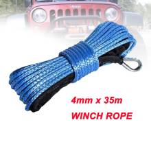Free Shipping 4mm x 35m Synthetic Winch Rope Line UHMWPE Fiber Rope Towing Cable Car Accessories For 4X4/ATV/UTV/4WD/OFF-ROAD 2024 - buy cheap