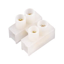 10pcs /lot White 10A 2 Way Screw Terminal Barrier Connector Electrical Wire Connection Barrier Terminal Strip Block 2024 - buy cheap