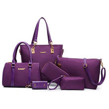6PCS/SET Leather Women Handbags Shoulder Crossbody Bag Purse Wallet Women Envelope Messenger Bags Female  Composite Bag 2024 - buy cheap