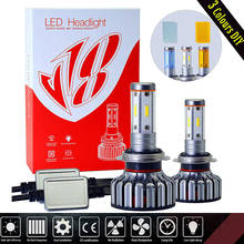 3 Colors H1/H4/H7/H11/9005/9006/9012 4 Sides LED Headlight Kits 3000K/6000K/8000K Hi/Low Beams Bulbs 120W 12800lm Replacement 2024 - buy cheap