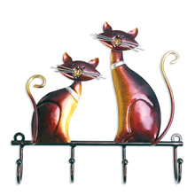 Cat Wall Hook Art Decorative Hanger Cat Sculpture Hooks For Key Coats Bags Holder Wall Mount With 4 Hooks Home Accessories 2024 - buy cheap